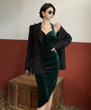 3色 ベルベット 高見え 姉 セクシー 二次会 パーティードレス ロングドレスMY2153-MLS5921