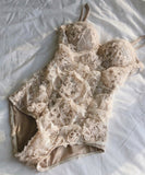 レース 刺繍 高見え かわいい 海 温泉 水着 MY7010