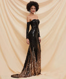 ドレス ロングドレス パーティードレス 宴会 セクシー キラキラ 欧米 最新デザイン XY2-PC-M0296