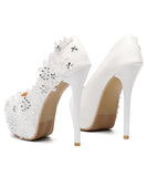 レース 刺繍 披露宴 ハイヒール パンプス かわいい MY5008