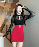 3色 レース セクシー 肌見せ 高見え ファッション 超人気 最強コスパ ミニドレス キャバドレス MY2144-MLS5843