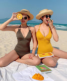 【２色】水着 着瘦せ 谷間魅せ セクシー 色鮮やか バックレス XH7-DP-A19411