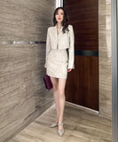 【コート＋ドレス2点セット】レース かわいい 新作 ゴージャス キャバスーツ キャバドレス MY2-JY4438