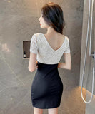 2色 花柄 レース 高見え ゴージャス えちえち セクシー 新作 ミニドレス キャバドレス MY2-MLS7030