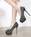 キャバ パンプス ハイヒール  ダイヤモンド付き YN5002