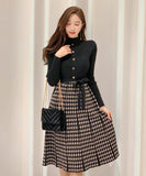 防寒 あったか 長袖 セーター ドレス ロングドレス 二次会 忘年会 XY2-ZED7377E49