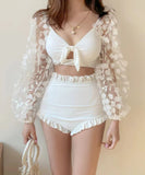 水着 モノキニ タンキニ かわいい レース フリル 清楚感 MY7-BY2664