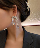 キラキラ ダイヤモンド イアリング 個性 おしゃれ フリンジ XH3-BY-HE3995