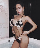 【3色】セクシー水着ビキニホルターネック花レースXH7-YL1047