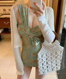 ワンショルダー 花柄 かわいい 韓国スタイル 体型カバー 水着 MY7011