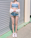 フリル 可愛い お洒落 水着 レディース 体型カバー MY7001