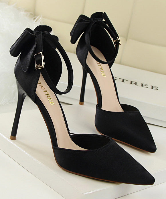 10cmヒール ハイヒール リボン 新作 かわいい 脚長効果 セクシー MY5-DS-5196-1