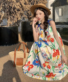 サンドレス かわいい 花柄 ドレス ミニドレス 夏 海辺 ワンピース MY2-XD6739