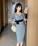 ドレス 女性 ニット 2色 レディース ロングドレス同伴 二次会 新作 XY2-ZRD887725E49