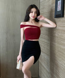 キャバドレス ミニドレス オフショルダー 谷間魅せ 新作 セクシー MY2-YM8664