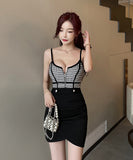 ミニドレス キャバドレス かわいい チェック柄 谷間魅せ 新作 MY2-YM8707