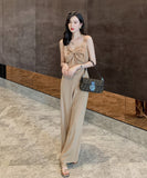 【上下2点セット】ワイドパンツ リボン かわいい 新作 夏 ゴージャス MY2-JY3953