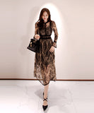 レース 長袖 ロングドレス ドレス ワンピース ゴージャス XY2-ZED880712E49