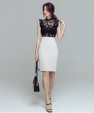 【上下セット】透け感 セクシー 新作 レース 着瘦せドレス キャバドレス MY2-ZED885236GT525