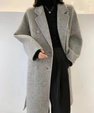 【3色】高品質 カシミヤ コート オーバーサイズ チェスターコート ウール 通勤 XH2-BQL88009