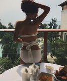 ビキニ 水着 ホルターネック  スイムドレス ハイウエスト セパレート レディース XY-DP-A38909