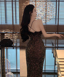 キャバドレス 膝丈ドレス キラキラ 背露出 セクシー パーティー ゴージャス XH2-LQE5112H418