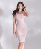 ひざ丈ドレス ミニドレス 新作 レース 高見 MY2-ZED882445BH506