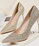 7色 ダイヤモンド スタイル ハイヒール パンプス キラキラ 脚長効果 高見え MY5-NS-9111-1