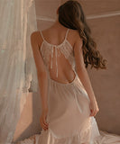 【4色】セクシー パジャマ 透かし彫り かわいい レース バックレス ルームウェア XH8-GR1290