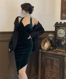 3色 ベルベット 高見え 姉 セクシー 二次会 パーティードレス ロングドレスMY2153-MLS5921