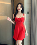 4色 ミニドレス キャバドレス リボン かわいい セール セクシー Aライン MY2-MLS6061