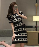 【4色】ミニドレス ニット ハート 柄 かわいい 新作 セクシー MY2-MLS6204