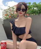 水着 モノキニ タンキニ 新作 フリル ワンショルダー MY7-AWY-6061