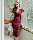 2色 キャバドレス ひざ掛け ドレス レース セクシー 高品質 MY2-ZED889314N171