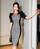 膝丈ドレス 新作 ゴージャス レース 高級感 宴会 パーティー 結婚式 MY2-JY20051