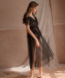 【2点セット】パジャマ セクシー 肌見せ 透け感 コージャス 大人かわいい MY8-GR19222+19217