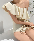 水着 モノキニ タンキニ ビキニ フリル ワンショルダー かわいい MY7-DPA38962