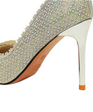 【3色】キラキラ リボン 高見え ゴージャス 結婚式 二次会 女子会 ハイヒール パンプス　XH5-DS1932-18