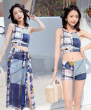 6TYPE 水着 レディース 体型カバー タンキニ 大人 ビキニ タンクトップ ショートパンツ XY-DS-028107