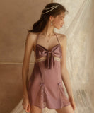 【3色】新作 リボン 肌見せ ルームウェア パジャマ 大人かわいい MY8-HBQY-JYS673