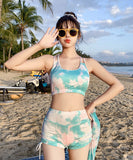 5COLOR 水着 レディース ビキニショートパンツ 大人 ママ用 二の腕 お尻 カバーアップ  XY-DS-028277