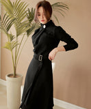 ロングドレス ドレス ワンピース 二次会 忘年会 新年会 長袖 フリル 韓国 XY2-ZED88953GT525