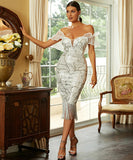 ロングドレス 新作 オフショルダー 谷間魅せ セクシー ゴージャス MY2-PC-XJ1259