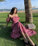 サンドレス ロングドレス 花柄 かわいい SNS映え MY2-YLS-GT238-9200