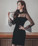 新作 秋 柔らかい セクシー レース 指名 着痩せ 高見え キャバドレス ミニドレス MY2141-MLS3635