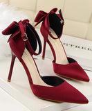 10cmヒール ハイヒール リボン 新作 かわいい 脚長効果 セクシー MY5-DS-5196-1