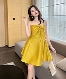 パーティードレス エレガント リボン 着瘦せ 麗らか XH2-JY5786