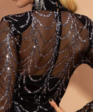 ロングドレス パーティードレス 結婚式 パーティー ピカピカ レース XY2-PC-M0032