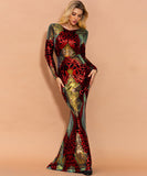 パーティードレス ロングドレス キラキラ 長袖 着痩せ高品質匠 XY2-PC-FT19747