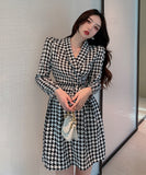 ミニドレス キャバドレス 体型 カバー 千鳥 新作 セクシー 着瘦せ MY2-FYQ-429A2069